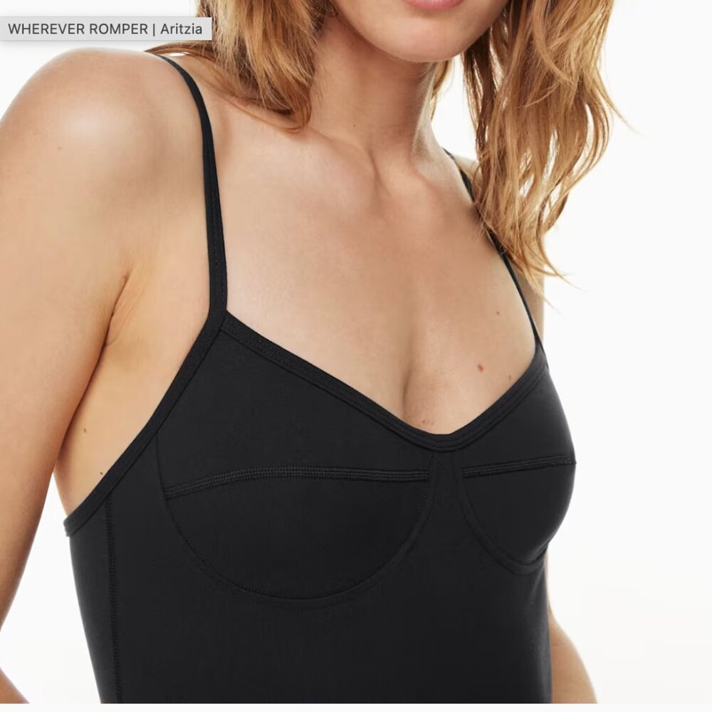 Aritzia - Wilfred Free - Wherever Romper - Black Bustier Romper Onesie - Picture 2 of 10